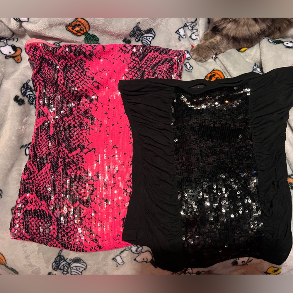 2B Bebe rhinestone tube tops bebe y2k